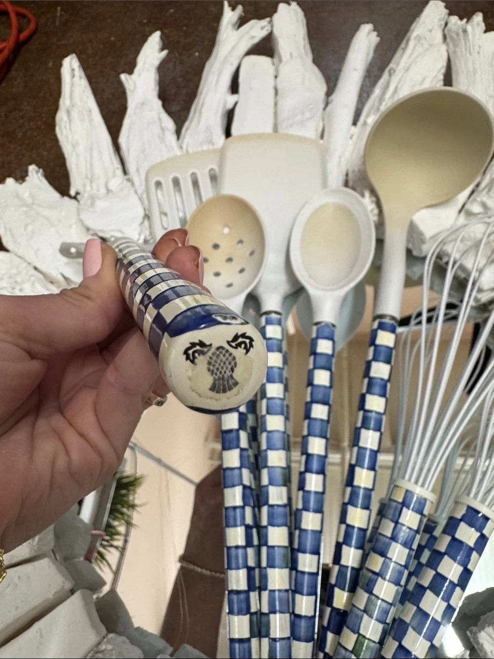 Mackenzie Childs RETIRED Royal Check Cooking Utensils